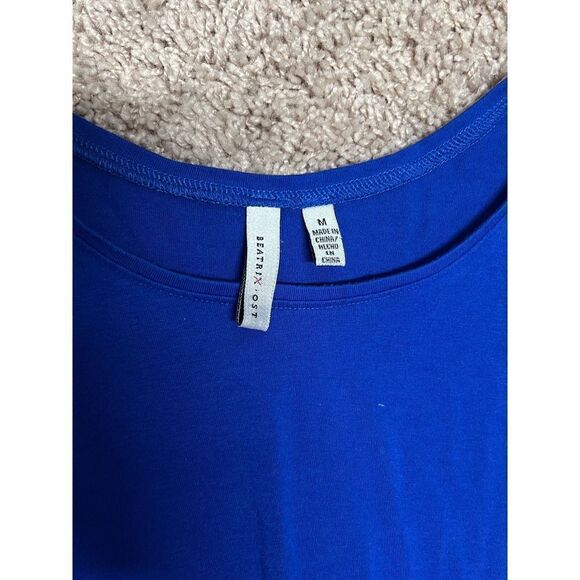 Dolman Piko Flare Flounce Beatrix M Cobalt Blue Scoop Neck - Picture 2 of 2